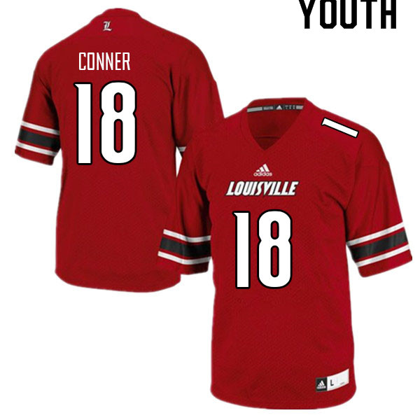 Youth #18 Rance Conner Louisville Cardinals College Football Jerseys Sale-Red - Click Image to Close
